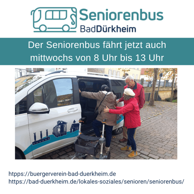 Der Seniorenbus fährt jetzt auch mittwochs von 8 Uhr bis 13 Uhr