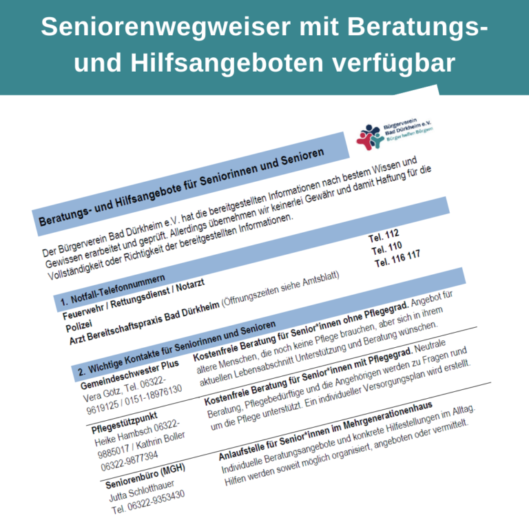 1. Auflage des Mini-Seniorenwegweisers