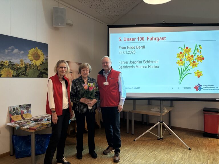 Bürgerverein ehrt den 100. Fahrgast